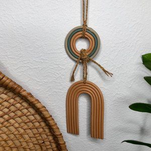 Boho Hand Crafted Clay Hanging Wall Art piece